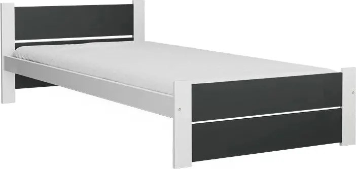 Łóżko IKAROS DOUBLE 80 x 200 cm, antracyt/biały Stelaż: Ze stelażem listwowym rolowanym elastycznym, Materac: Materac Coco Maxi 20 cm