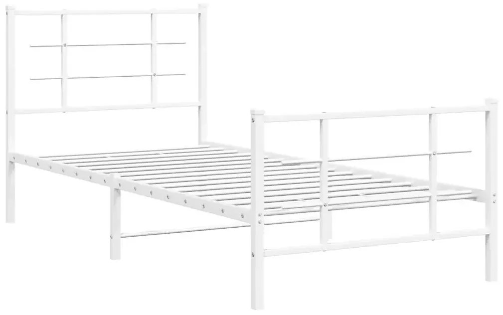 Białe metalowe łóżko loftowe 90x200 cm - Alester