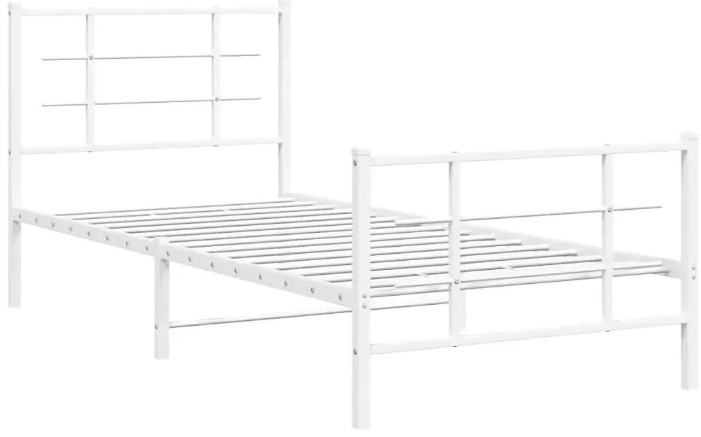 Białe metalowe łóżko loftowe 90x200 cm C6-E43
