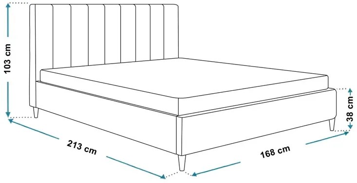 Tapicerowane łóżko z zagłówkiem 160x200 Diuna dąb