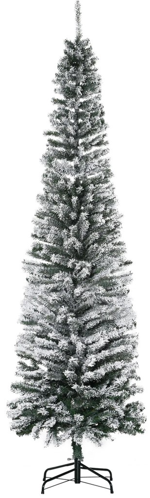 HOMCOM Sztuczna Choinka 225 cm Sosna Olowkowa z Puchem, 738 Gałązek do Wnętrz | Aosom PL