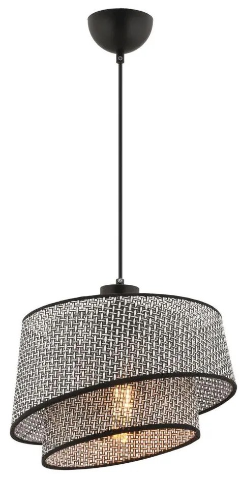 Lampa wisząca na lince BARETTE 1xE27/60W/230V szara/czarna