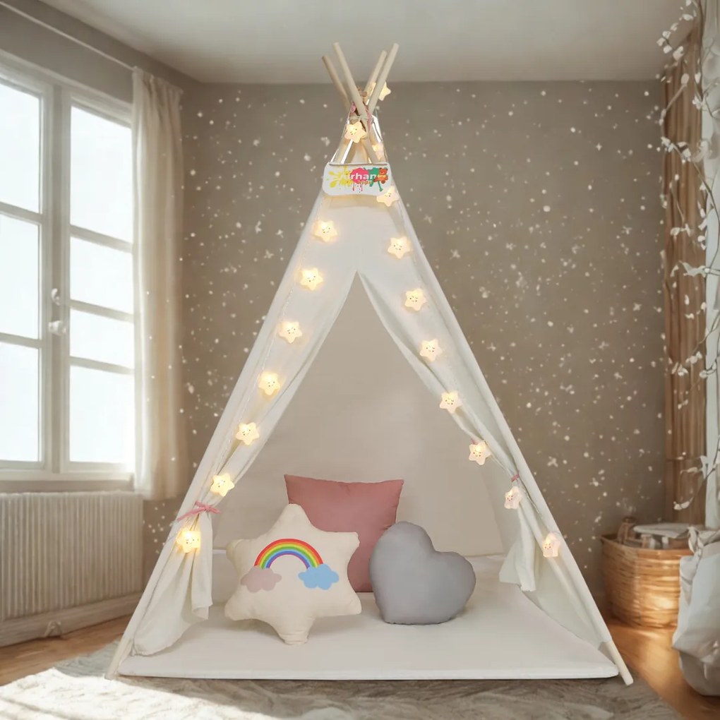 Jurhan Namiot tipi JULIA, 160x120x120cm, beżowo/różowa