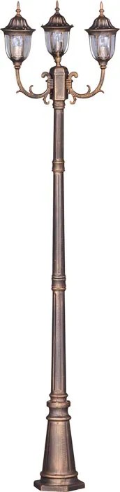 Czarno-złota klasyczna latarnia ogrodowa - 3X S318 K0-D07