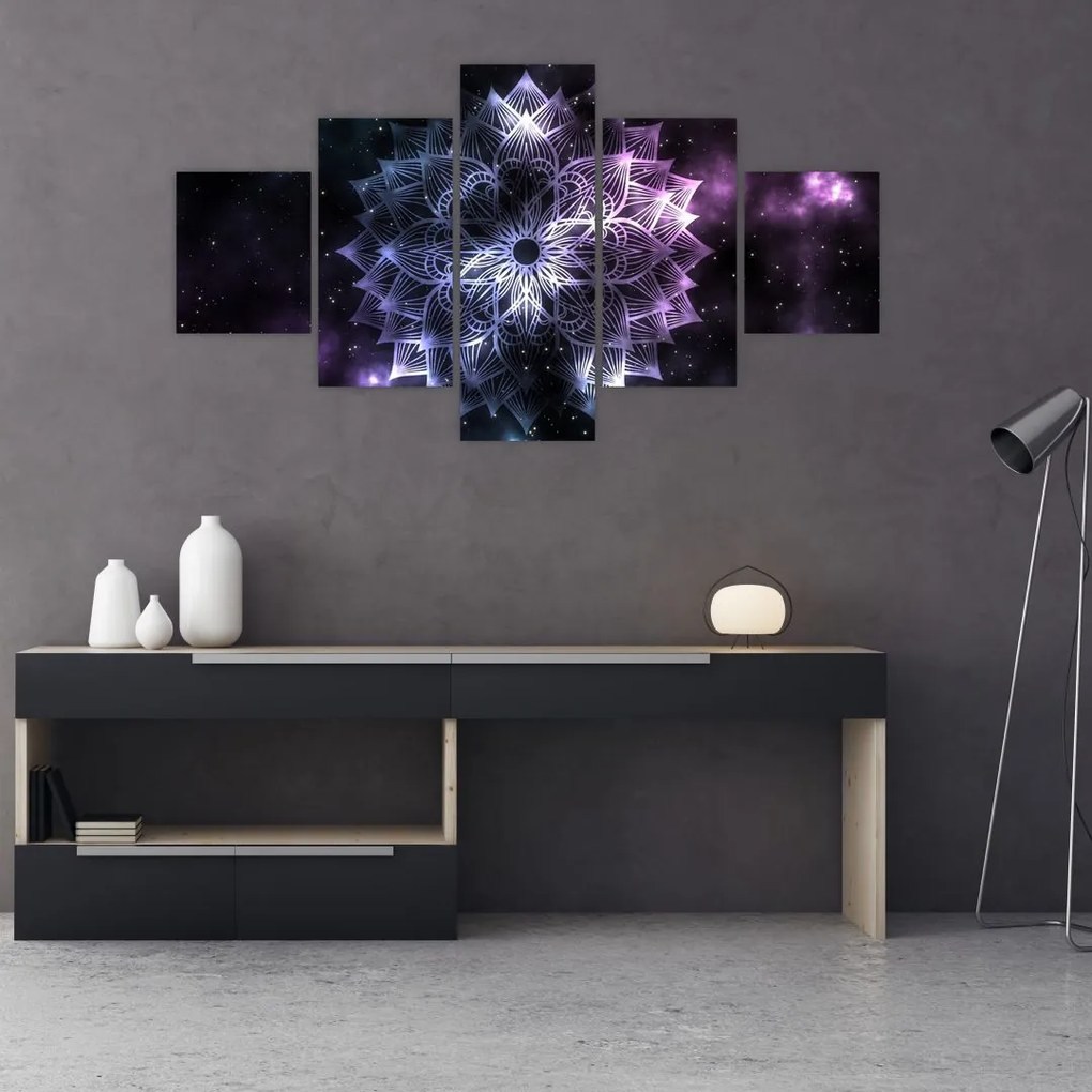 Obraz - Mandala lotosu w kosmosie (125x70 cm)