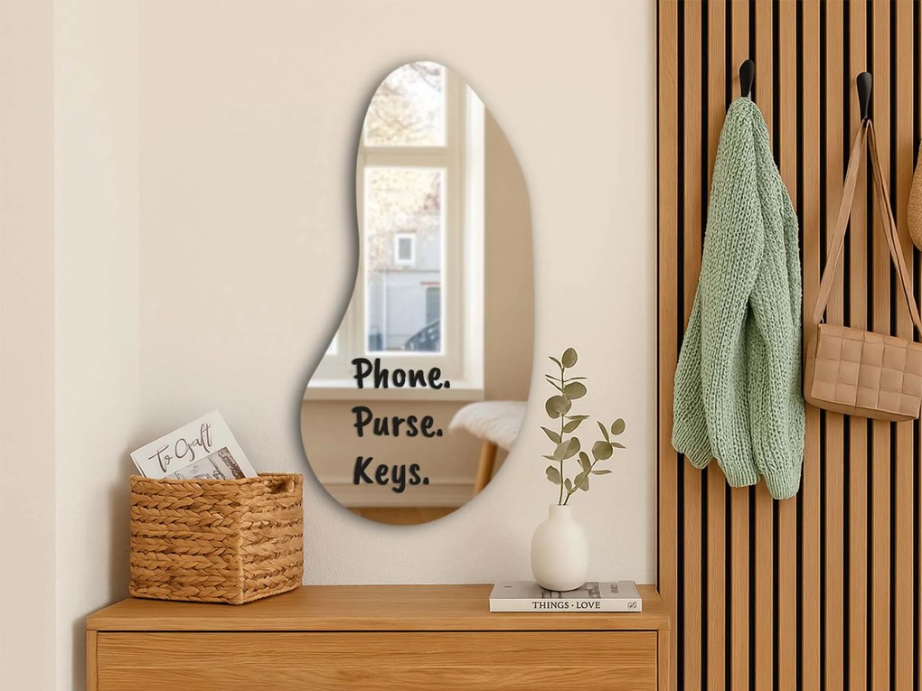 Naklejka na lustro S31 – Phone. Purse. Key.