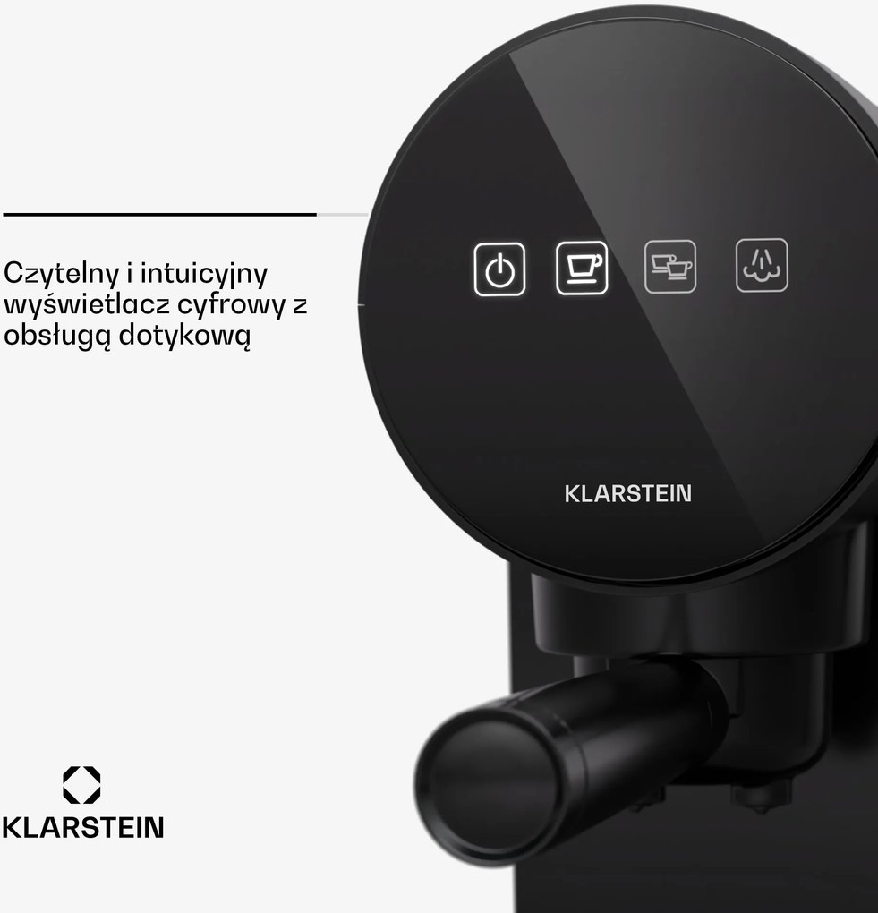Klarstein Furore 1360W 20bar Ekspres Kolbowy Czarny