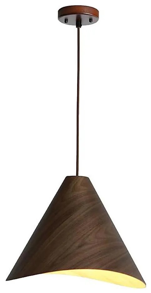 Drewniany żyrandol na lince 1xE27/60W/230V śr. 45 cm lite drewno/orzech/drewno kauczukowe