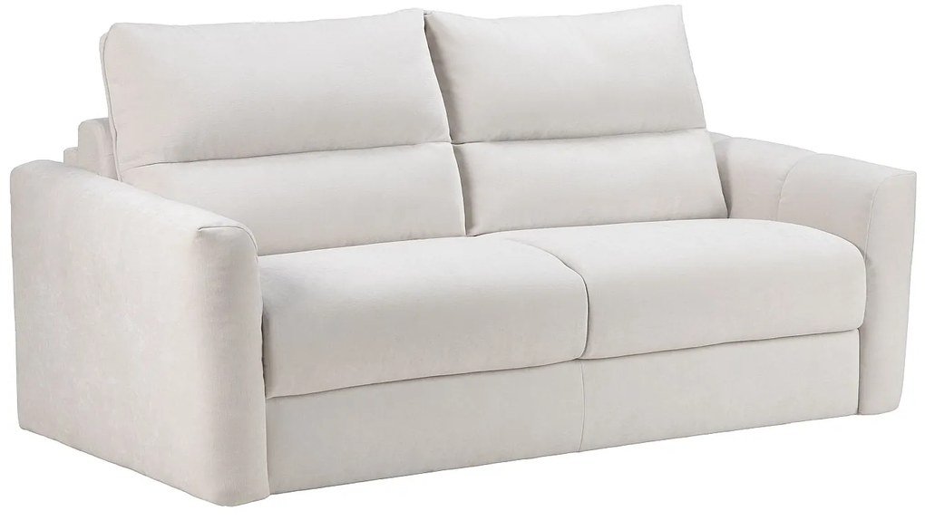 Kanapa 4-osobowa rozkładana z beżowej tkaniny szenilowej- Spanie 160 cm - Materac 13 cm DOVENA od Maison Céphy