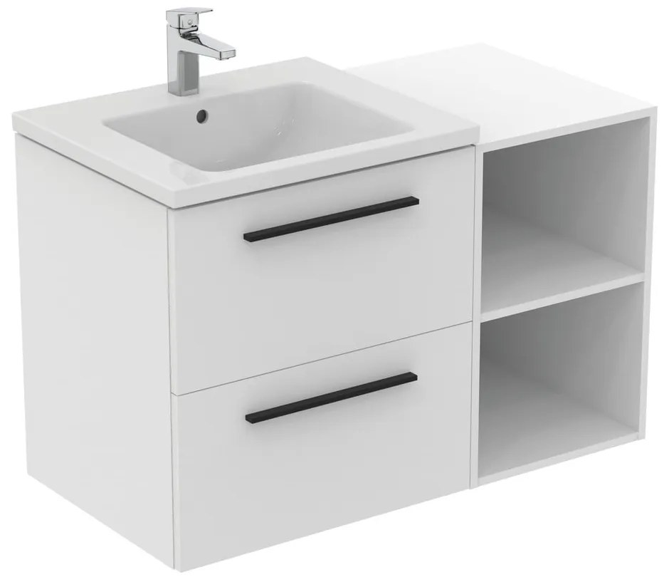 Ciemnobrązowa wisząca szafka pod umywalkę w dekorze dębu 80x63 cm i.Life B – Ideal Standard