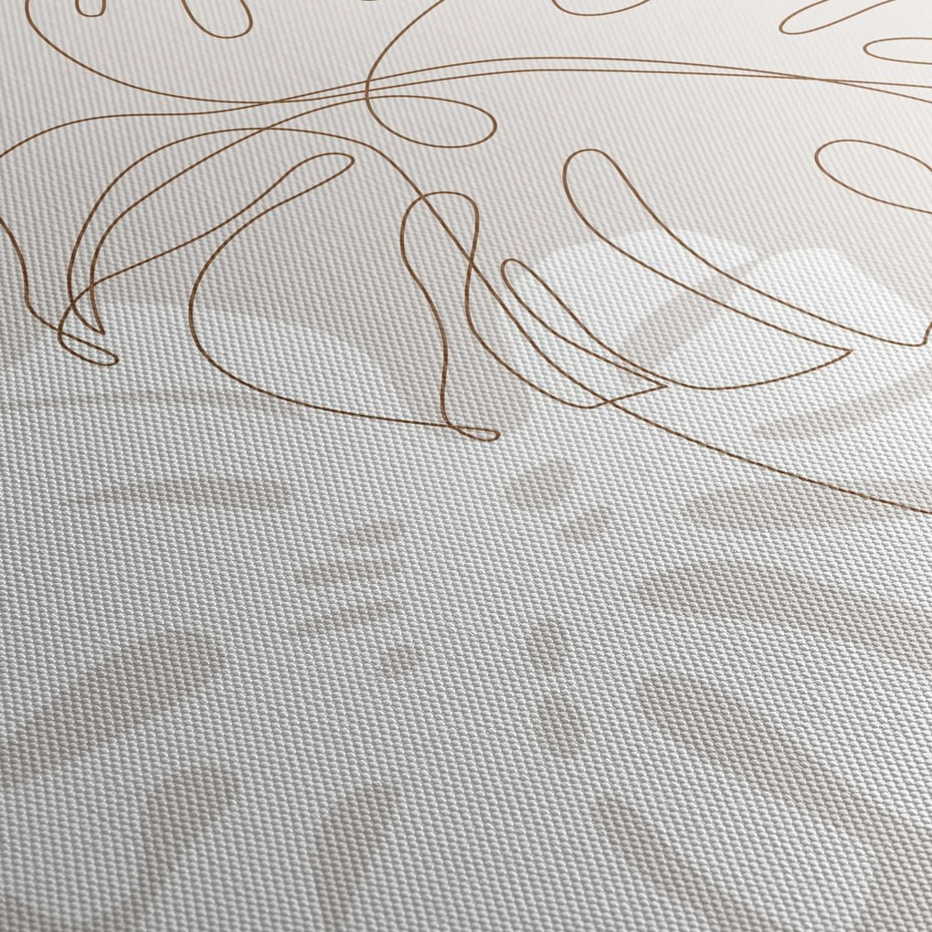 Obraz - Line art monstera N⁰2 (125x70 cm)