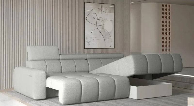 Narożnik ENZO S z elektryczną regulacją siedziska oraz z funkcją spania WERSAL