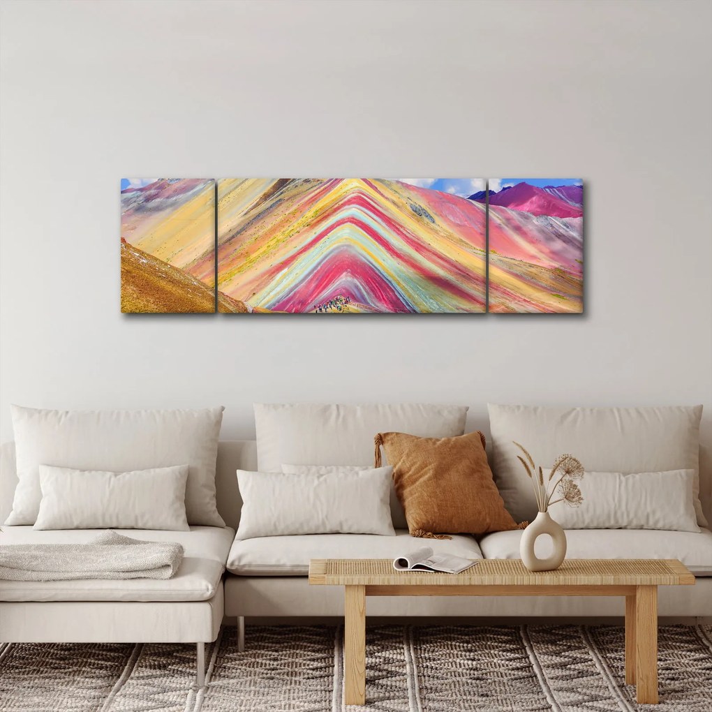 Obraz - Rainbow Mountain, Peru (170x50 cm)