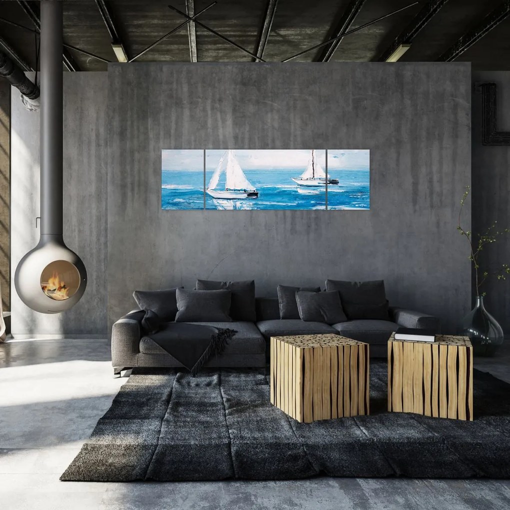 Obraz - Obraz jachtów na morzu (170x50 cm)