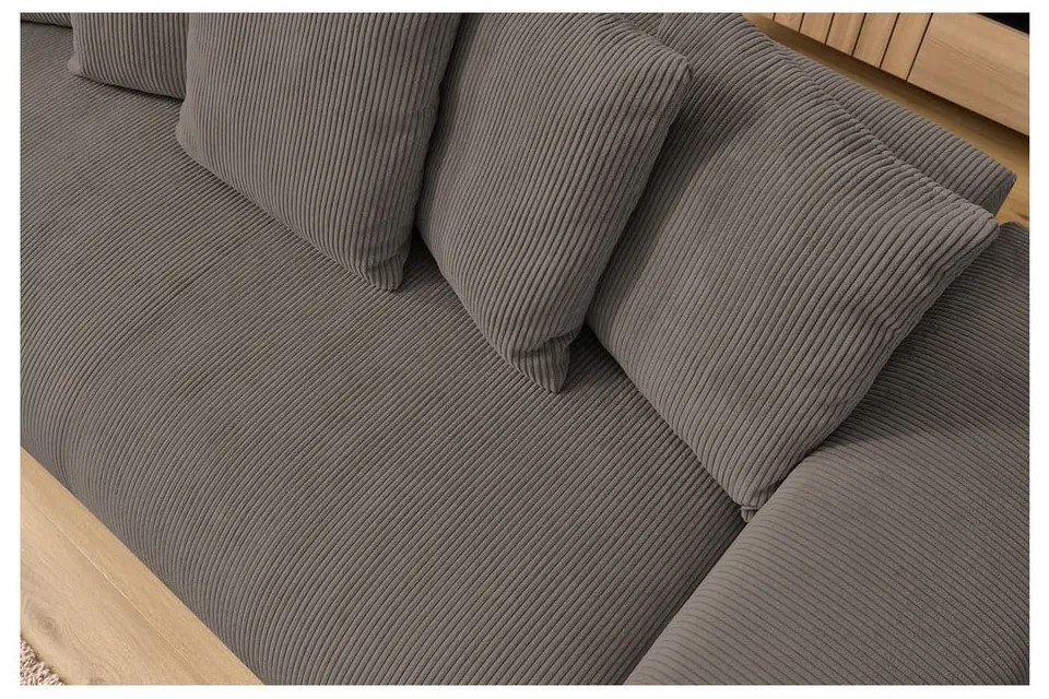 Szarobrązowa sztruksowa sofa 280 cm Voltaire – Bobochic Paris