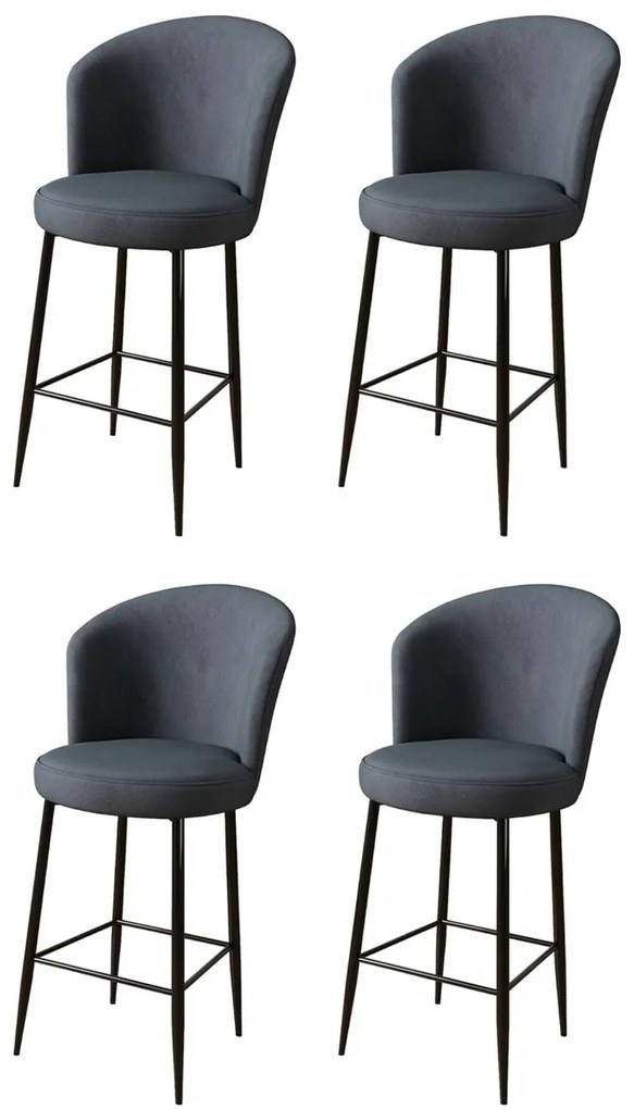 Zestaw krzeseł barowych Fora Anthracite and Black, 4 szt., 4 szt.