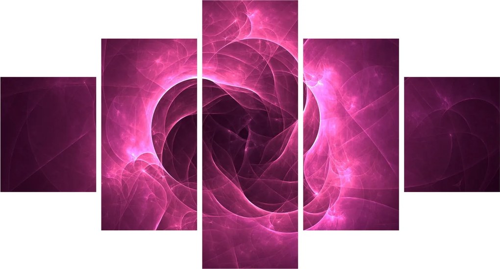 Obraz nowoczesnej różowej abstrakcji (125x70 cm)