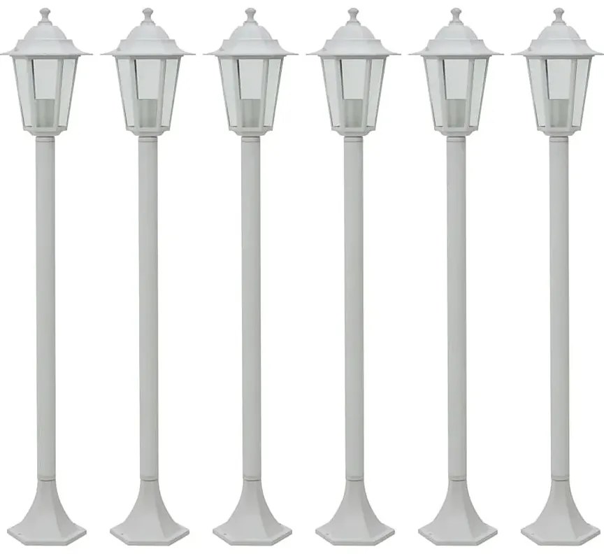 Zestaw 6 białych niskich lamp do ogrodu - A467-Nefa