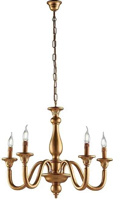 Żyrandol Lucca Antique Gold Wood 5 świateł 116 Ø62 BL271-5-OR
