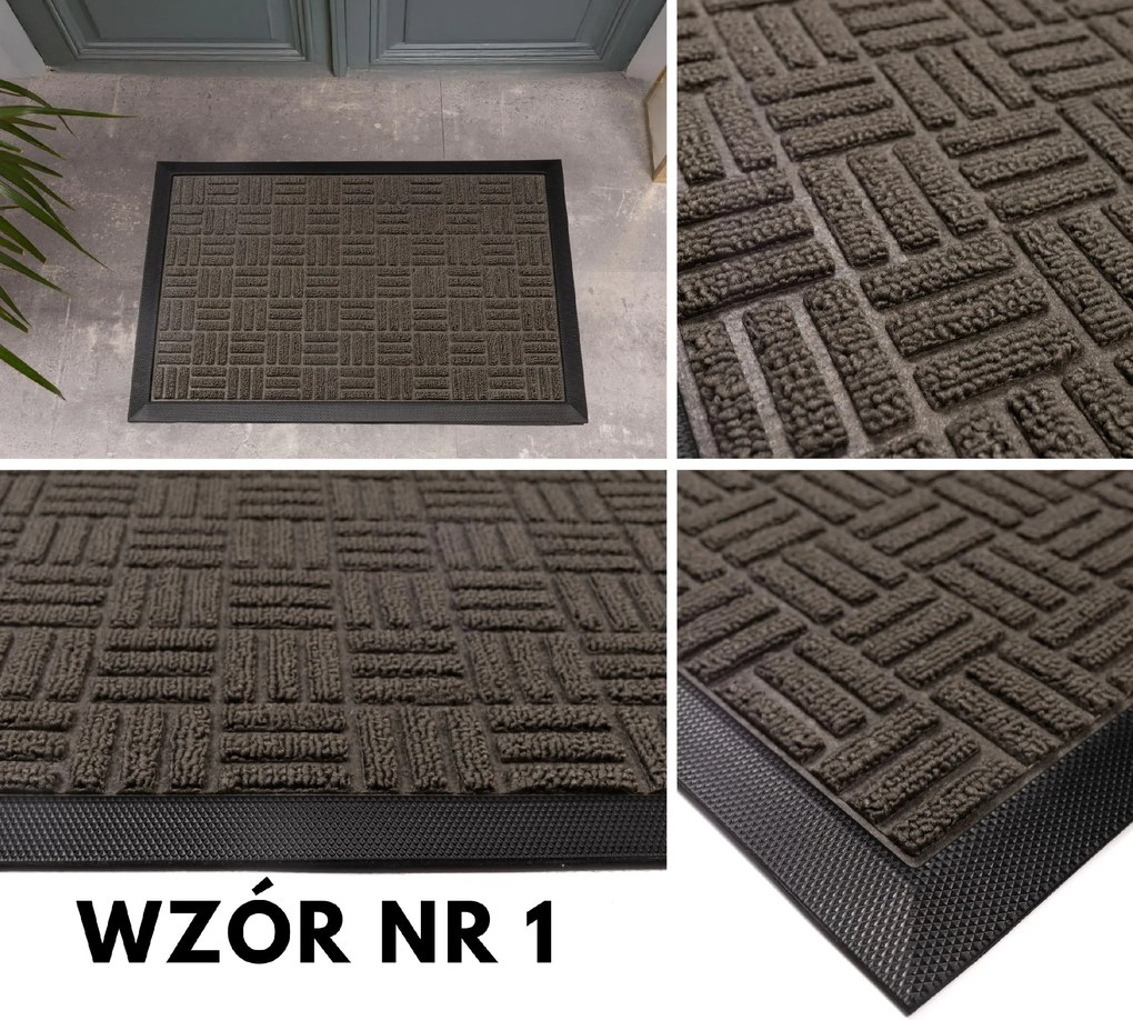 Wycieraczka 45x75cm materiałowa z gumowym spodem i krawędziami estetyczna