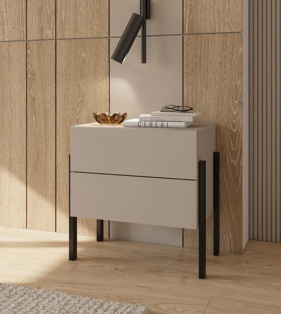 Szafka nocna JUKON 2S 55cm kaszmirowa HELVETIA