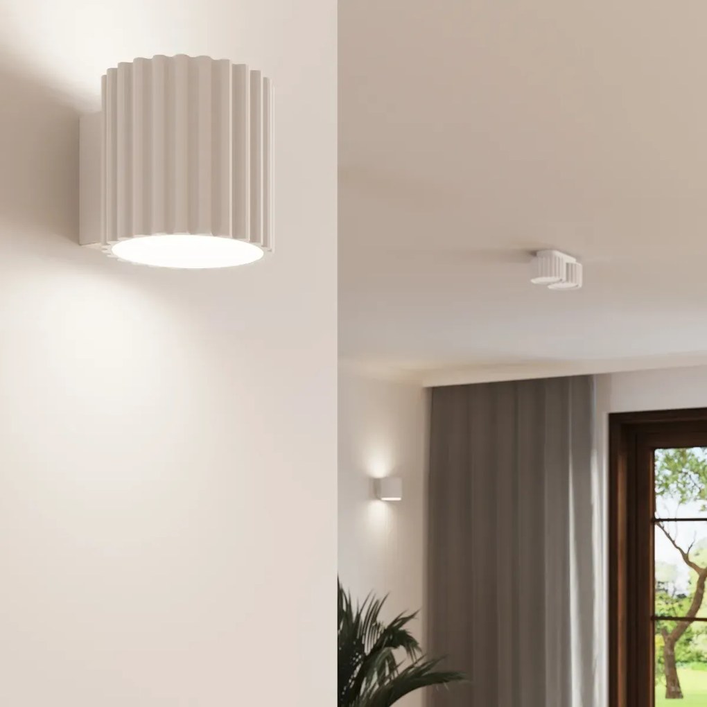 Plafon AURA 1 biały GX53 ryflowany SOLLUX  LIGHTING