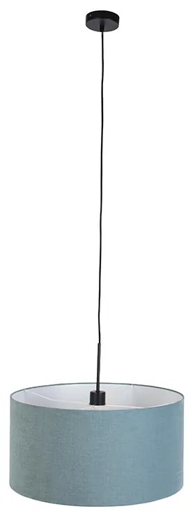 Lampa wisząca czarna z niebieskim kloszem 50 cm - Combi 1 Nowoczesny Oswietlenie wewnetrzne