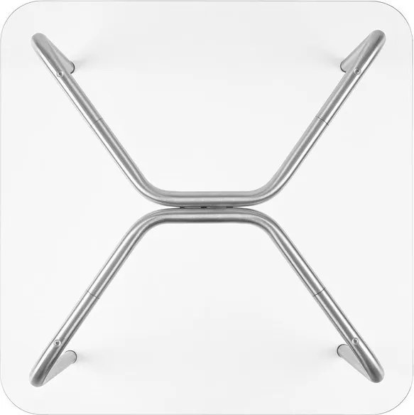 Stolik ze szklanym blatem w kolorze srebra 60x80 cm Uku – noo.ma