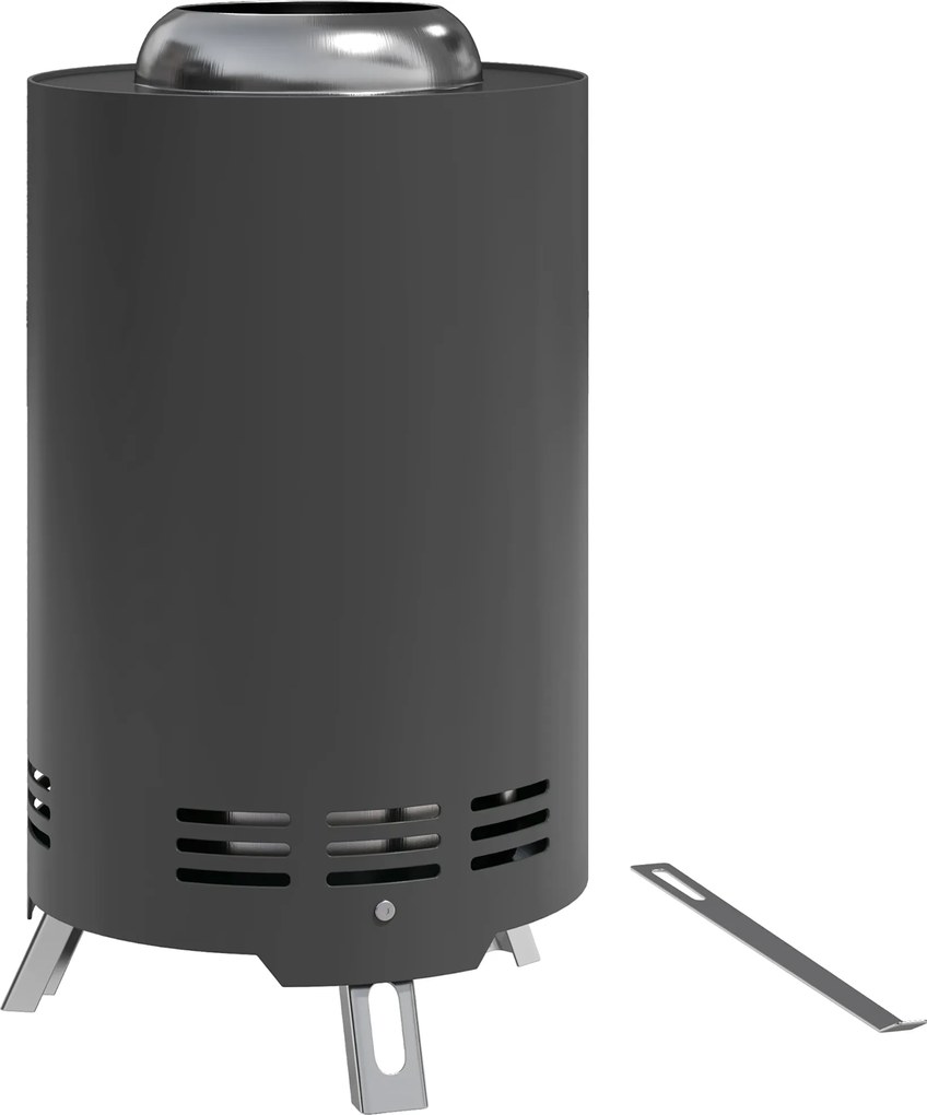 Outsunny Misa Ogniowa Ø16x25cm ze Stali Nierdzewnej z Pogrzebaczem, Bezdymne Palenisko Szare