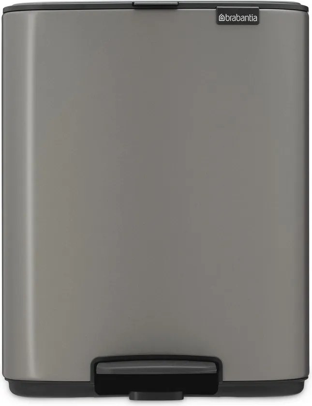 Szary stalowy kosz na śmieci z pedałem 12 l Bo – Brabantia