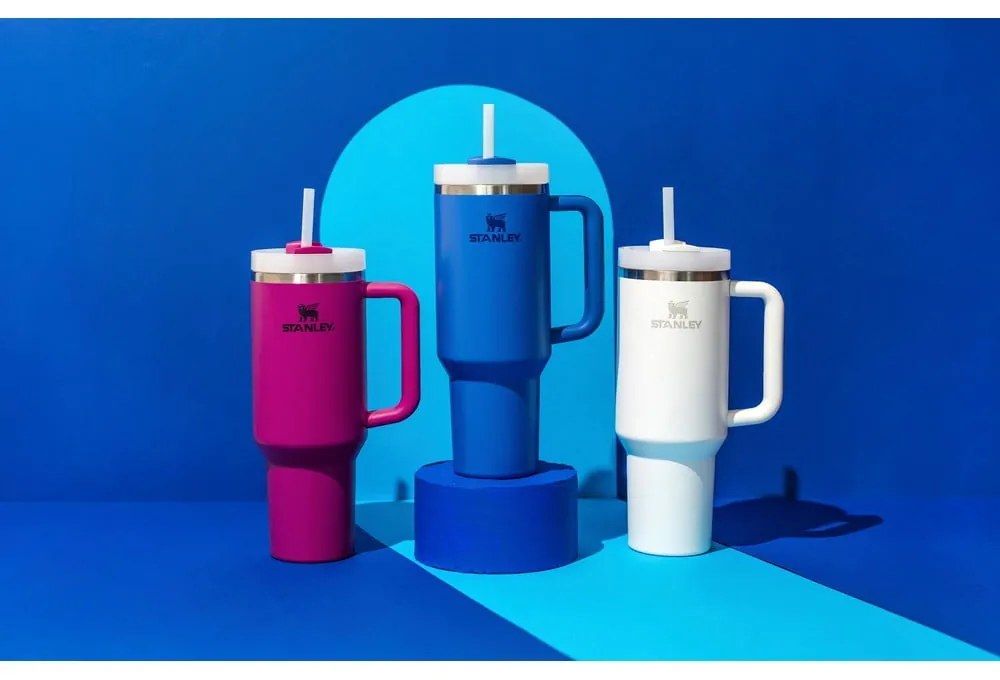 Biały termos ze słomką ze stali nierdzewnej 1,18 l Quencher H2.0 FlowState Tumbler Frost – Stanley