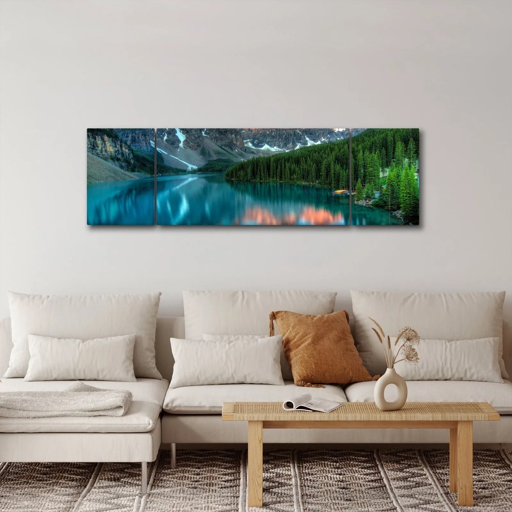 Obraz turkusowego jeziora (170x50 cm)
