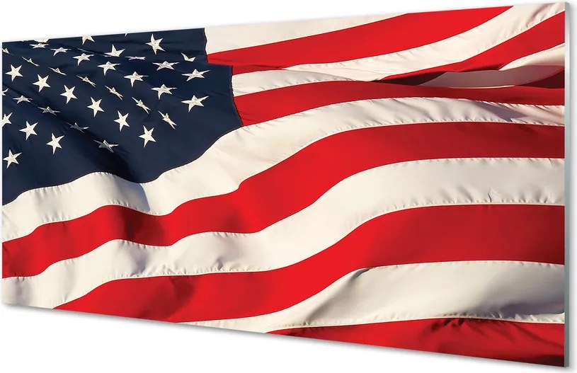 Szkło do Kuchni na Ścianę Flaga USA w Detalu