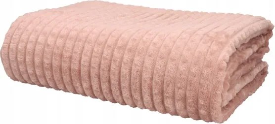 Koc w Kostkę 200x220cm Miękki pastelowy róż Przytulny do Salonu i Sypialni