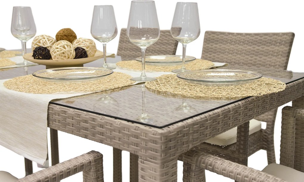 Zestaw ogrodowy z rattanu NAPOLI II. 1 + 4 (szaro-beżowy)