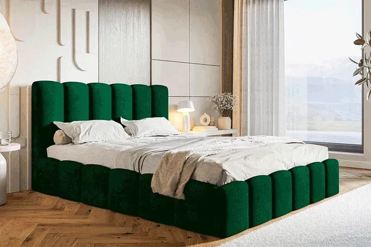 Łóżko pluszowe z pojemnikiem na pościel 160x200 S2-E91