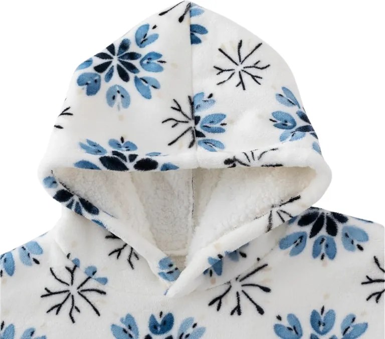 Koc bluza z baranka z rękawami i kapturem ICY FLAKES, biały