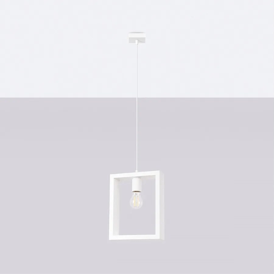 Lampy wiszące skandynawski Zodiara, stal/drewno - 1 źródło światła 4000K - L.24 x H.133 cm - biały