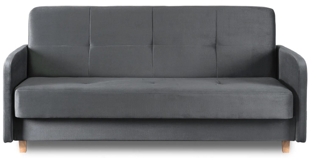 Sofa z Funkcją Spania CUBA Rozkładana Wersalka Dwuosobowa Szara Nowoczesna do Salonu