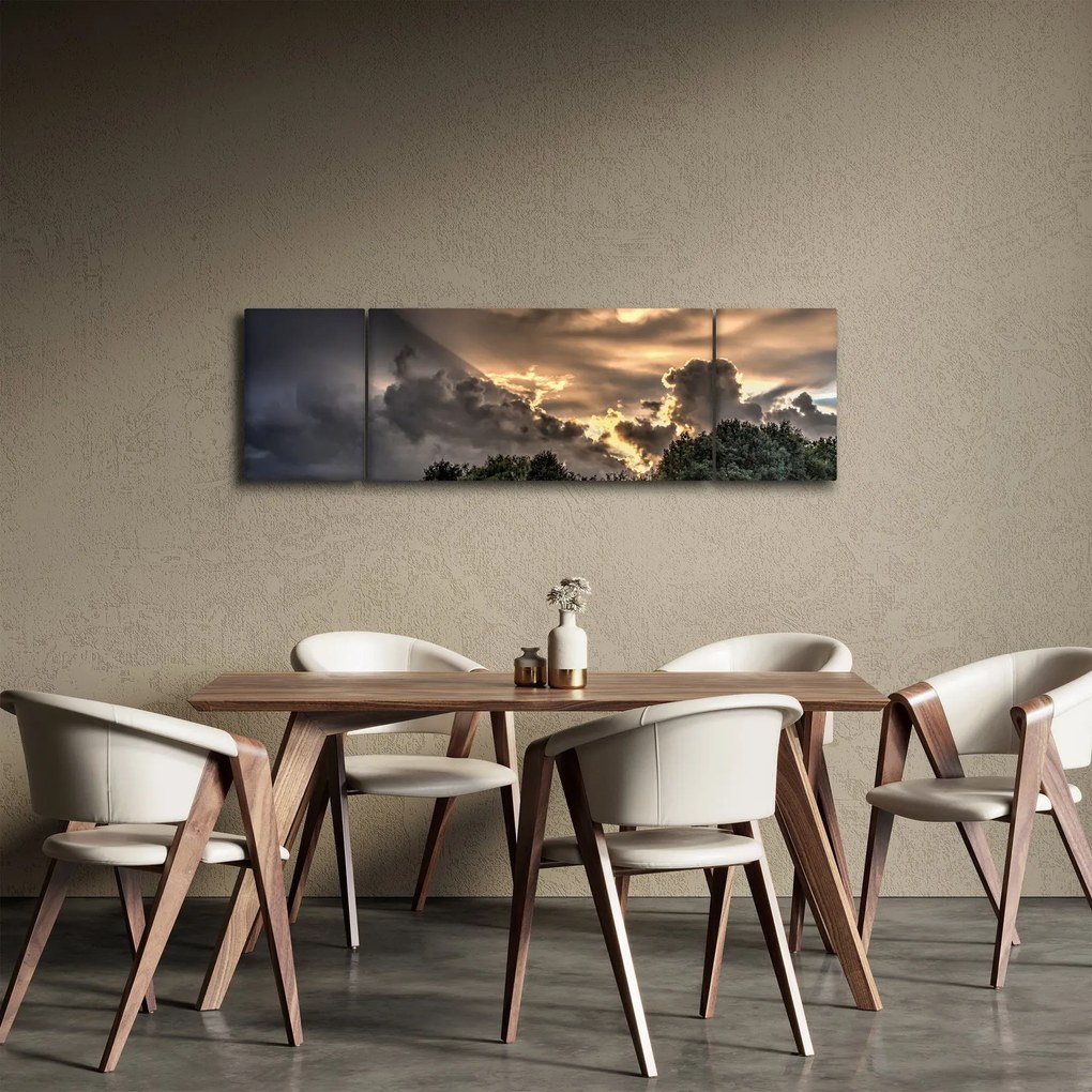 Obraz chmur i lasu (170x50 cm)
