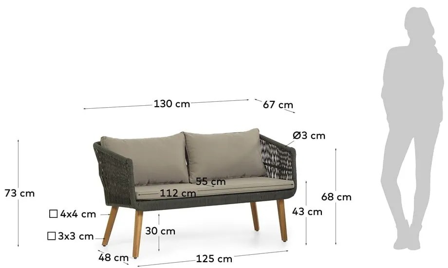Zestaw mebli ogrodowych z drewna akacji Kave Home Inti