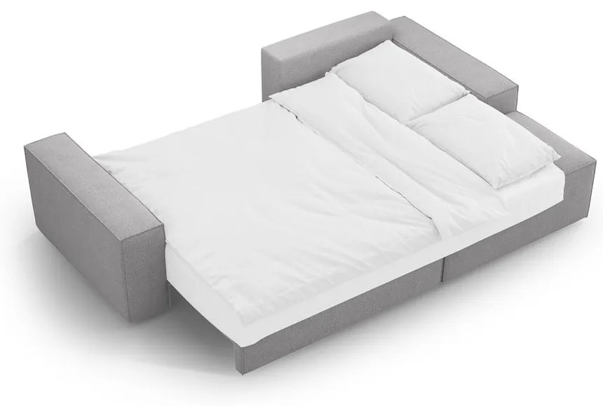 Jasnoszary rozkładany narożnik z materiału bouclé (prawostronny) Jodie – Micadoni Home