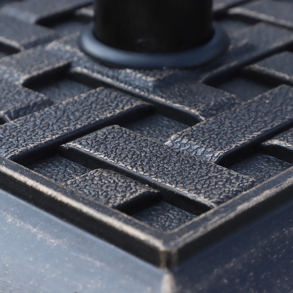 Outsunny Podstawa Parasola 9kg Żywica Brązowa Stabilna i Trwała 44x44x33cm | Aosom PL