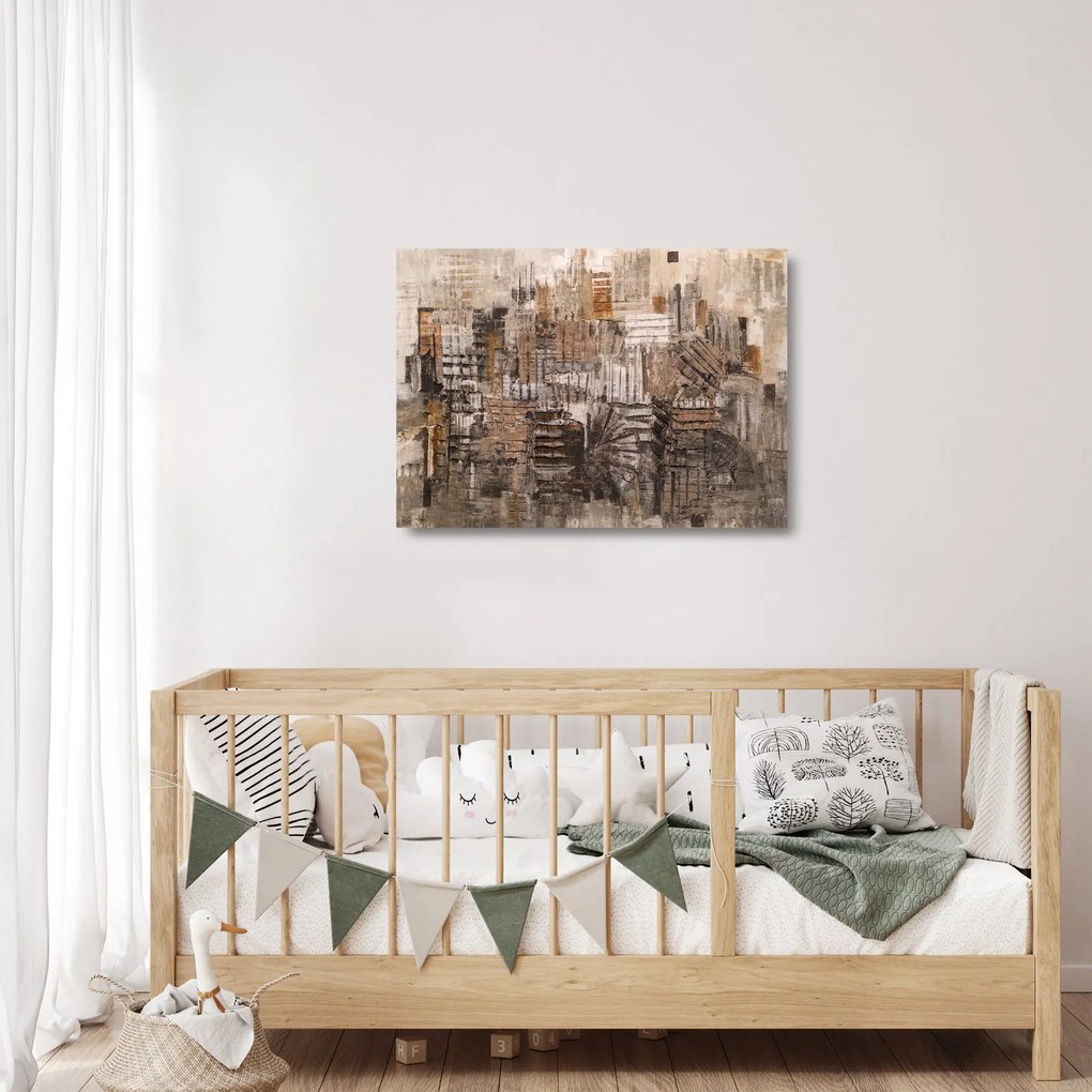Obraz na szkle - Abstrakcja w odcieniach brązu (70x50 cm)