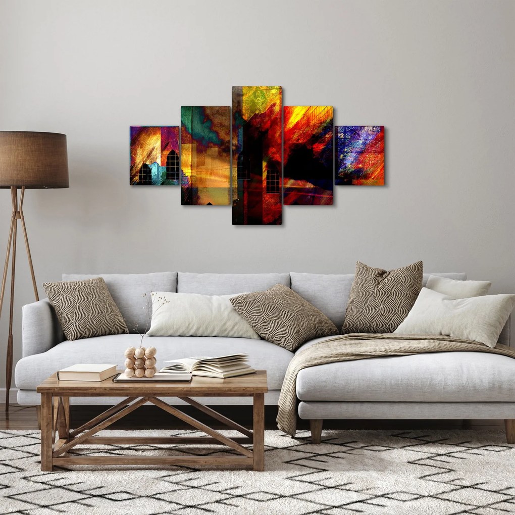 Obraz - Kolorowa abstrakcja miasta (125x70 cm)