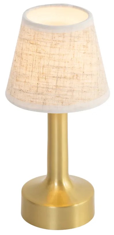Zestaw 2 lamp stołowych złotych z beżowym RGBW do ładowania - Elise Nowoczesny Oswietlenie wewnetrzne