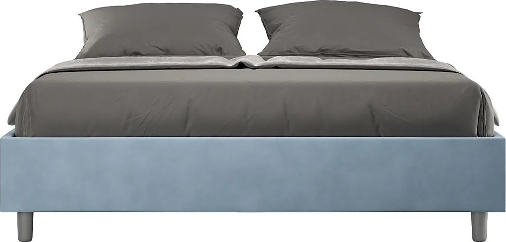 Łóżko bez stelaża tapicerowane 160x210 microfibra Błękitny Azelia