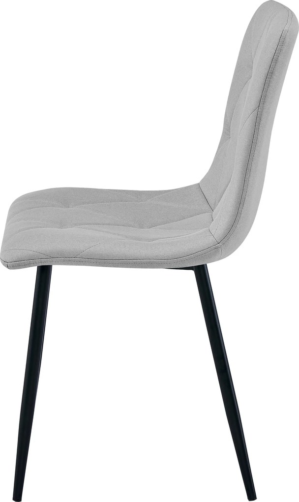 Jasnoszare krzesło do kuchni LIBRA z czarnymi nogami