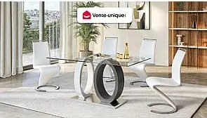 Komplet 2 krzeseł TWIZY - Materiał skóropodobny biały