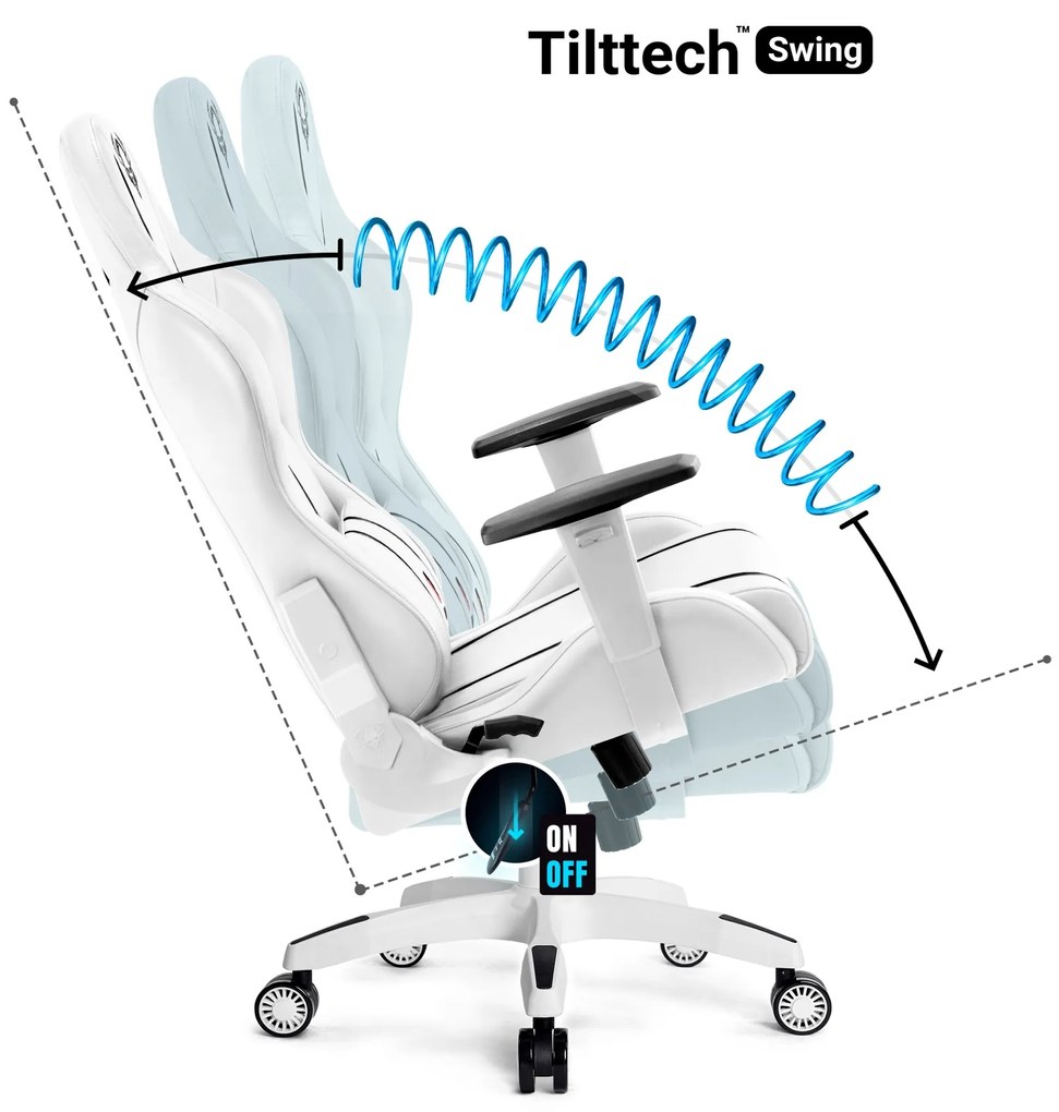 Fotel gamingowy Diablo X-One 2.0 Small: biało-czarny